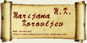 Marijana Korovljev vizit kartica